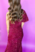 Sequin One Shoulder Thigh High Slit Bodycon Gown